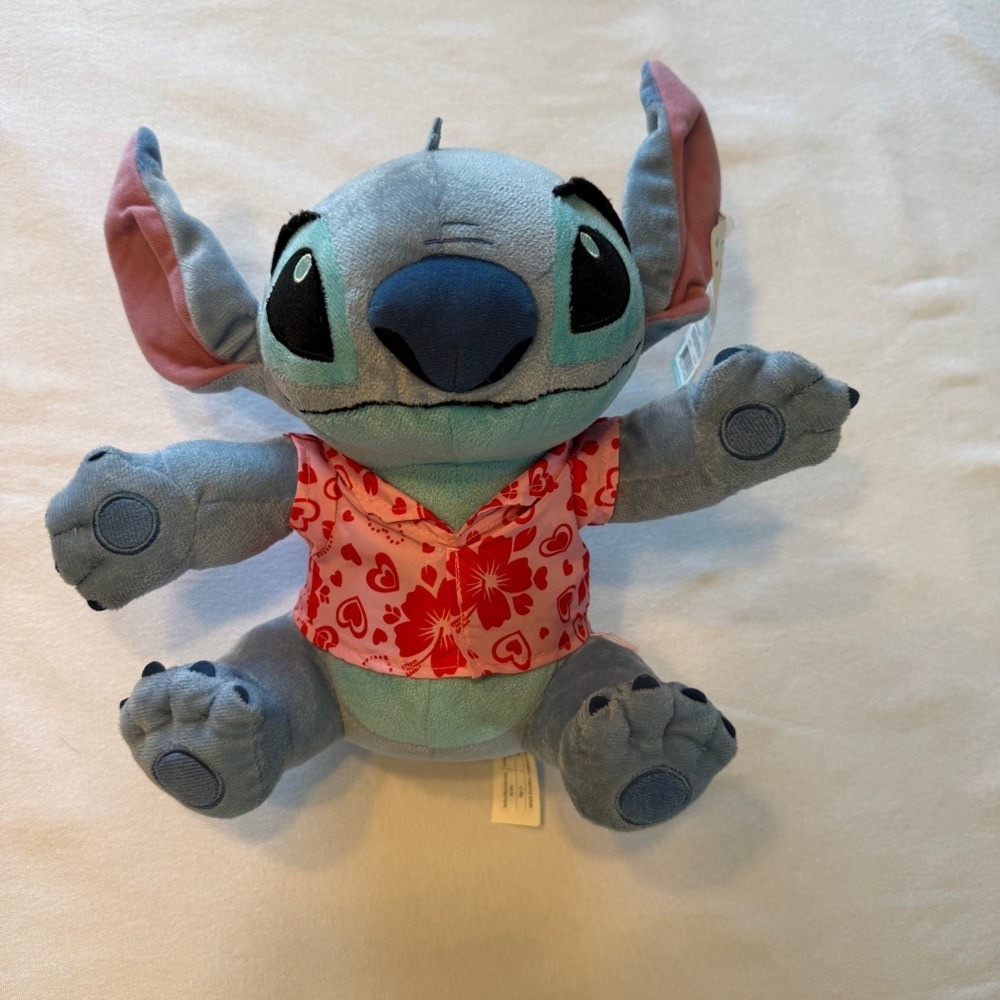 Disney Stitch Valentine's Day Plush‎ with Pink Heart Shirt – Just Play – 11"